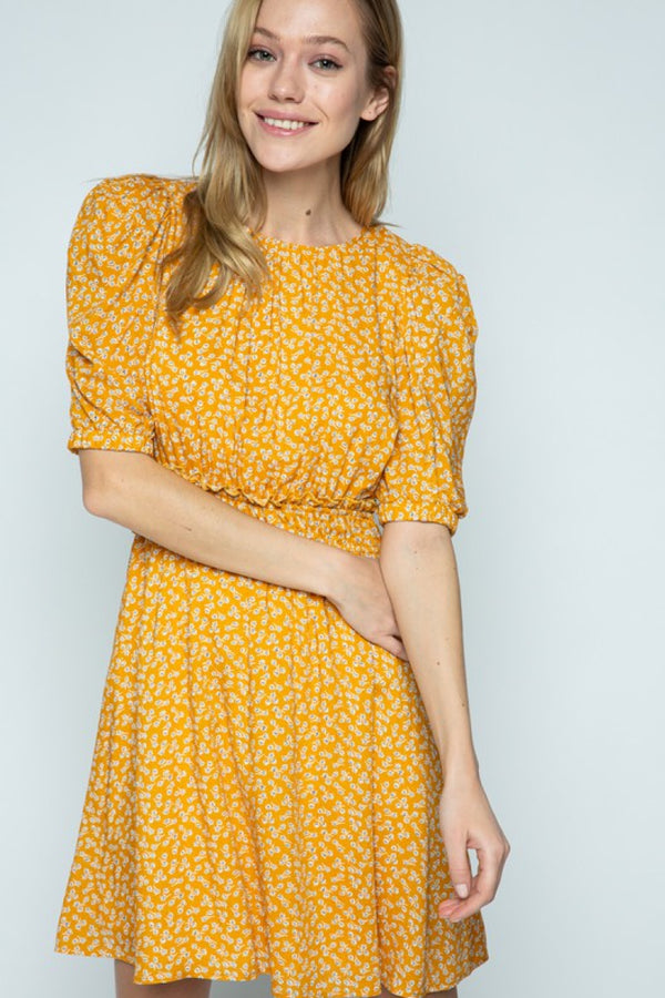 Puff Sleeve Floral Dress