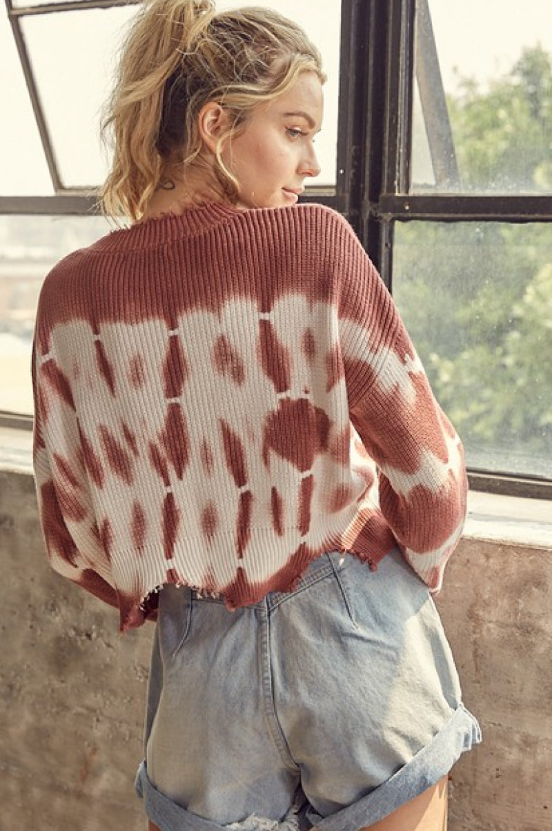 Tie-Dye Chunky Knit Sweater