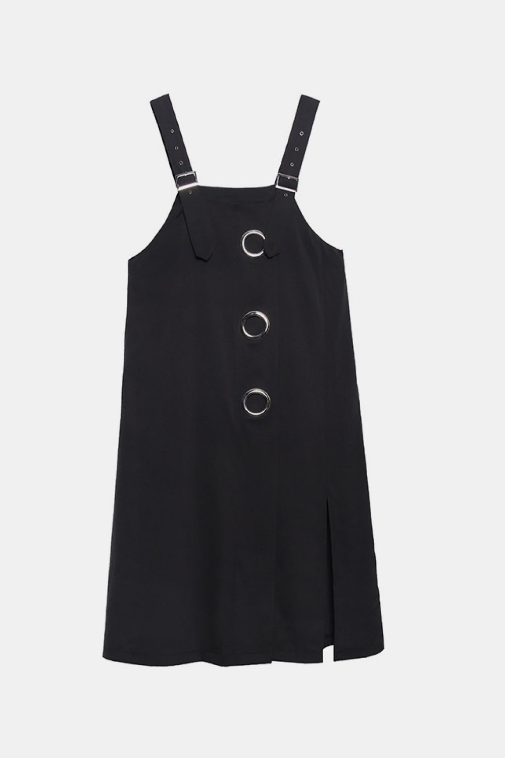 Grommet Detail Split Overall Dress