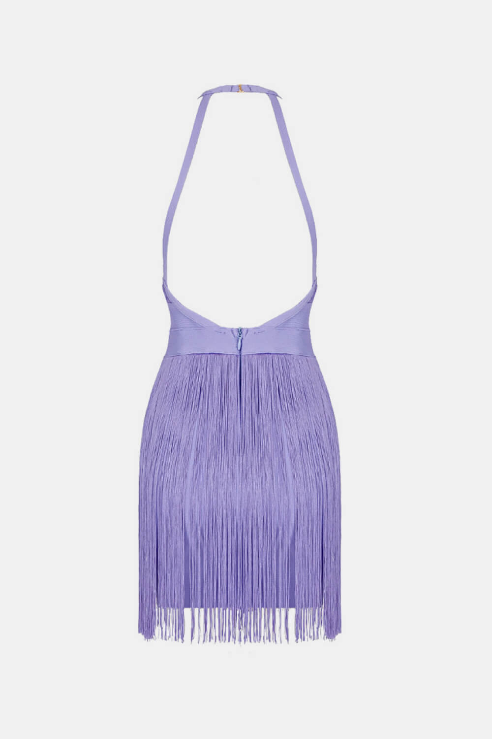 Fringe Halter Neck Backless Mini Dress